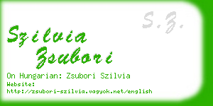 szilvia zsubori business card